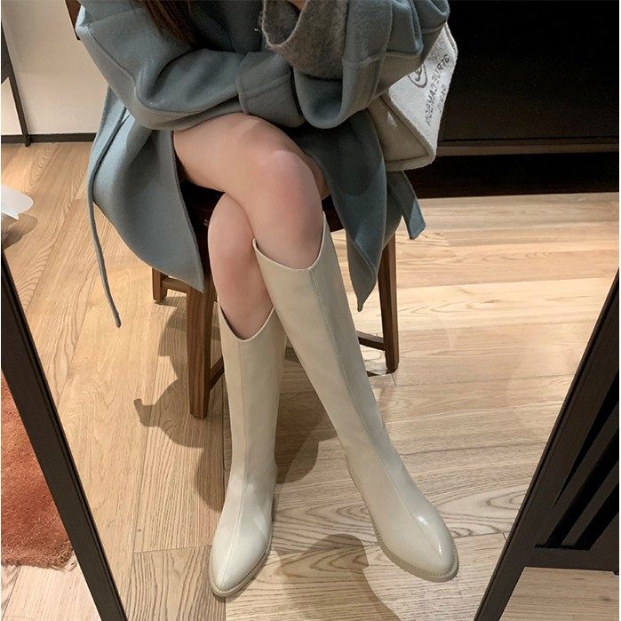 2026秋冬新款后拉链厚底V口西部长靴女高跟尖头骑士靴高筒长筒靴,女鞋,西部靴,淘宝优惠券,粉丝福利购,淘宝优惠卷