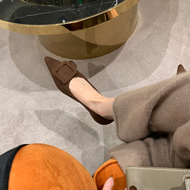 单鞋女绝美小跟鞋平底尖头鞋瓢鞋