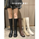 厚底长筒靴英伦风2025年秋冬季 显瘦马丁靴粗跟不过膝高筒靴女 新款