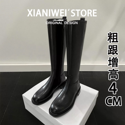 加绒骑士靴长筒靴高筒机车靴