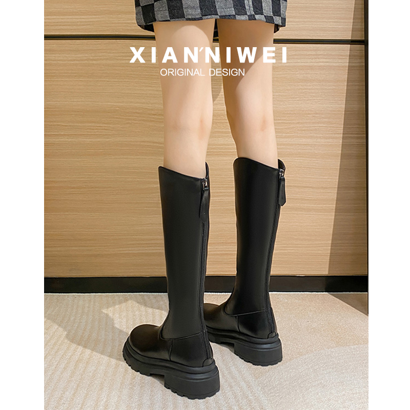 销量10W+长靴粗腿大筒围靴子