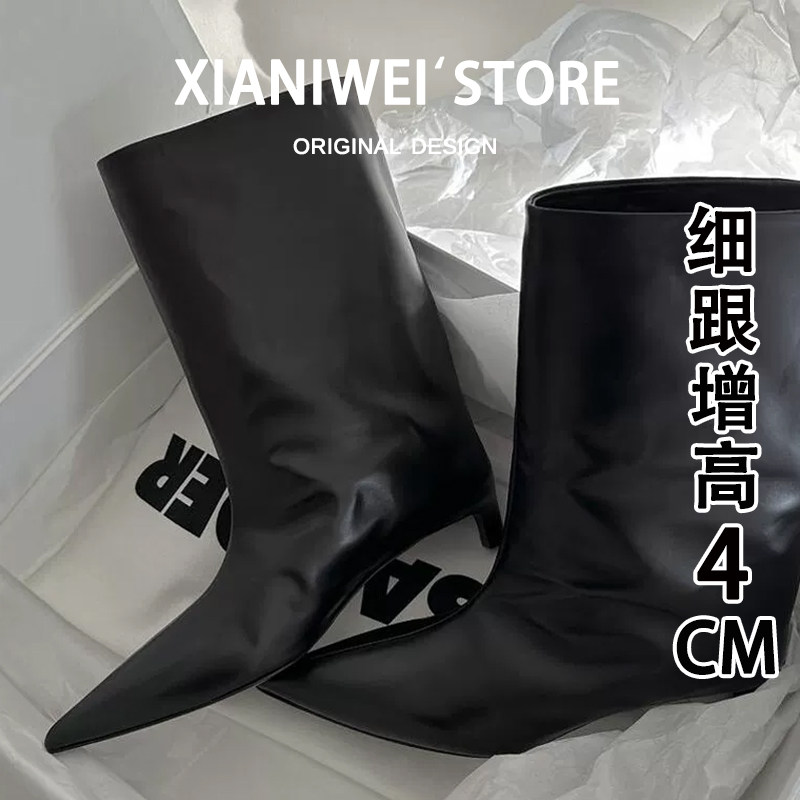 宽筒小踝靴短靴马丁靴骑士靴