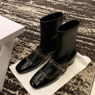 中筒靴粗跟踝靴瘦瘦靴骑士靴