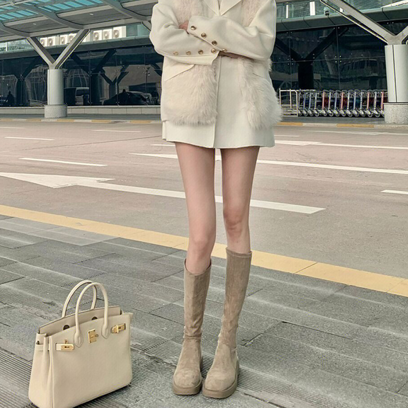 显瘦小个子不过膝弹力瘦瘦靴