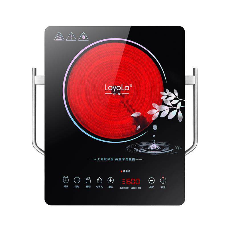 忠臣黑晶炉电磁炉多功能智能家用七环火2400W大功率不挑锅LC-EA6S