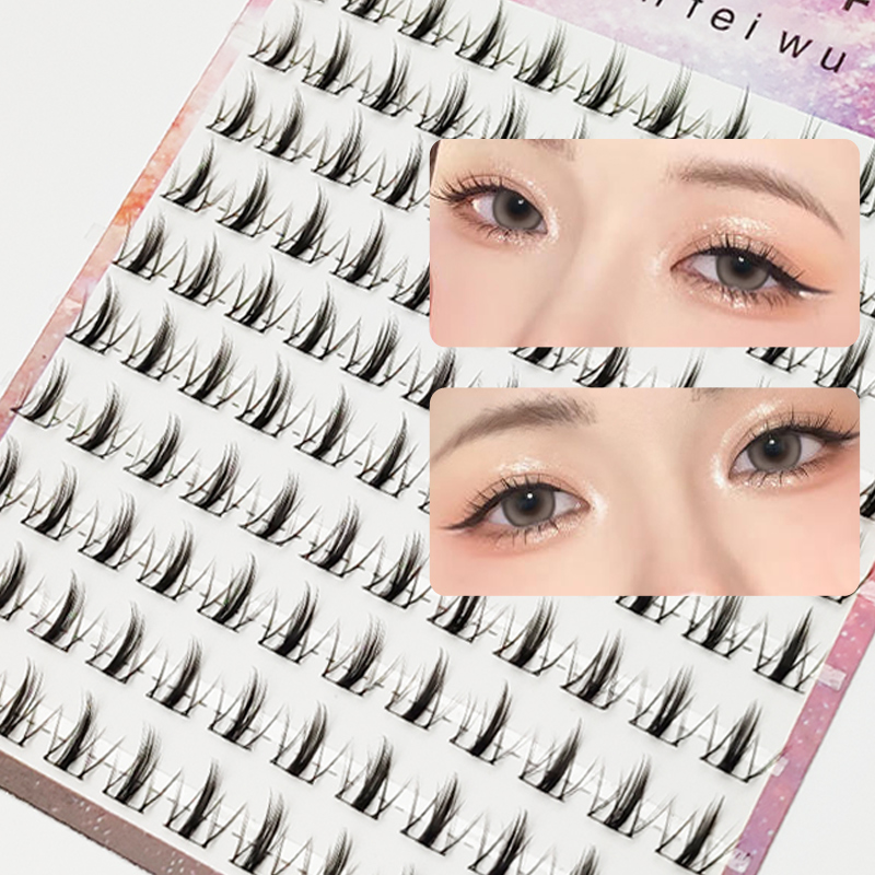 网红三部曲小恶魔单簇假睫毛分段自然仿真浓密自粘嫁接狐系假睫毛