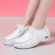 医护鞋 春秋季 女软底坡跟平底透气不累脚舒适防滑小白鞋 气垫护士鞋