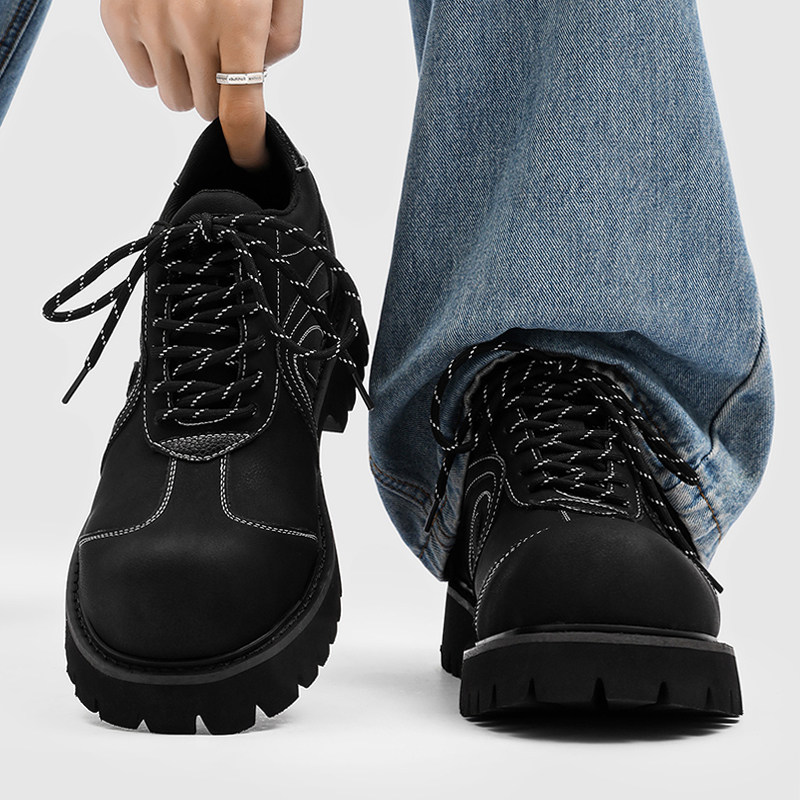 皮鞋男款2025新款大头鞋子痞帅高级感休闲鞋年轻款增高厚底德比鞋,流行男鞋,休闲皮鞋,淘宝优惠券,粉丝福利购,淘宝优惠卷