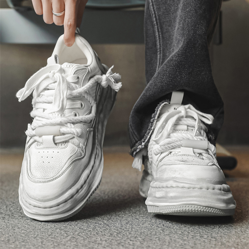 高级感溶解鞋透气厚底小白鞋
