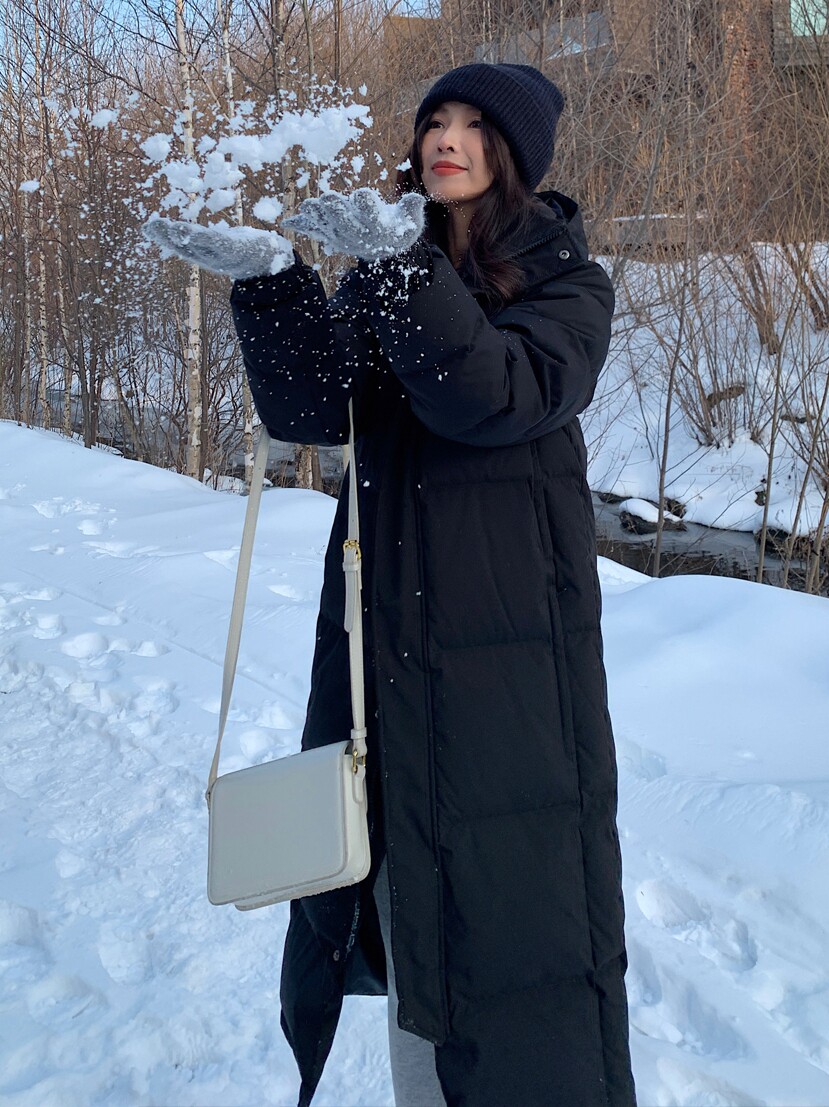 冬新款大码连帽羽绒服男女长款过膝加厚情侣宽松中戏明星同款外套