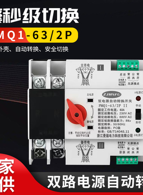 双电源自动转换开关63A 2P切换不断电PC级单相 220V切换ATS转换器
