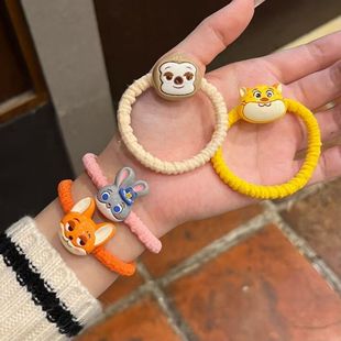 卡通疯狂动物城朱迪尼克发圈甜美少女高弹力皮筋网红闺蜜超萌发绳