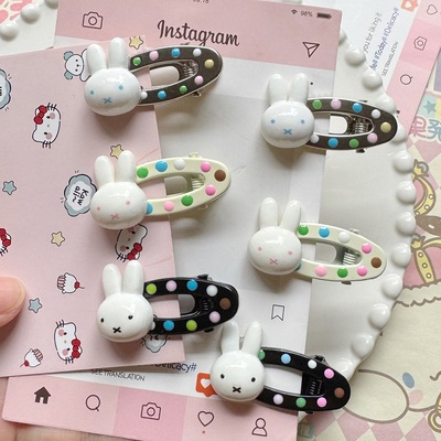 米菲发夹椭圆米菲兔镂空ins学生