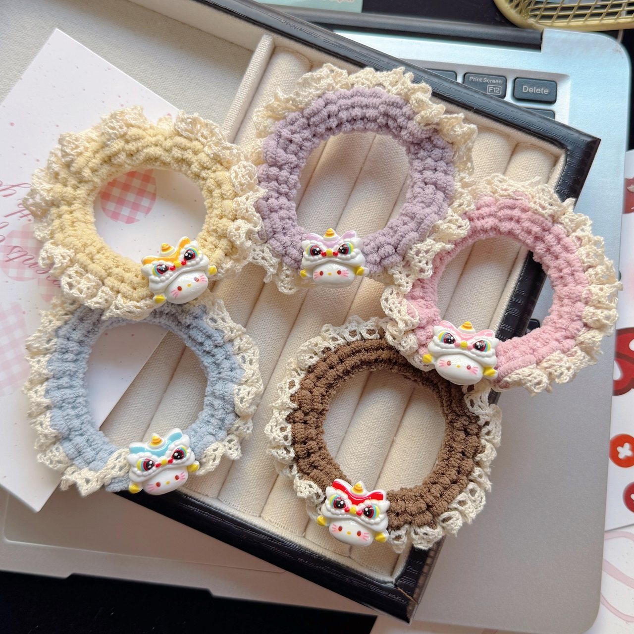 可爱新年醒狮KT猫发圈蕾丝花边大肠圈甜美卡通发绳发饰小皮筋学生,饰品/流行首饰/时尚饰品新,发饰,淘宝优惠券,粉丝福利购,淘宝优惠卷