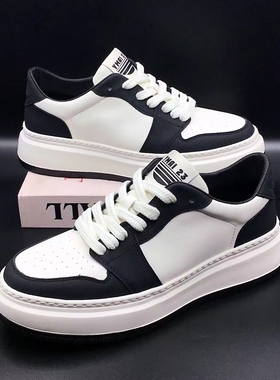 102305秋冬新款男鞋轻底2023秋冬新款时尚板鞋广州鞋厚底头层牛皮