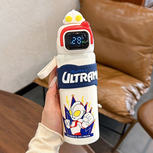 奥特曼儿童水杯男童学生吸管保温杯316不锈钢饮水杯上学专用水壶