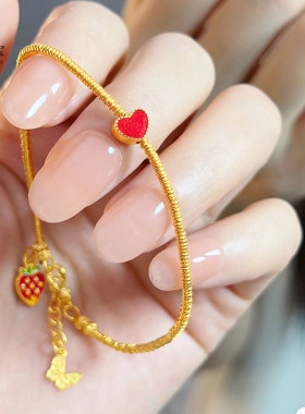 金店同款古法沙金999手链项链