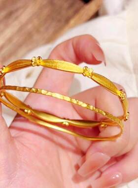 彷真黄金沙金桂花手镯女款