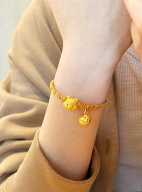 可爱维尼熊编织手绳小众黄金小熊