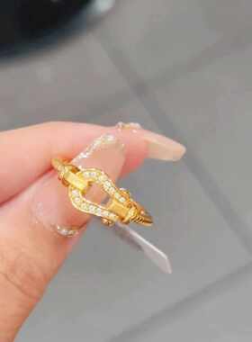 镶钻轻奢高级感麻花戒指情侣对戒