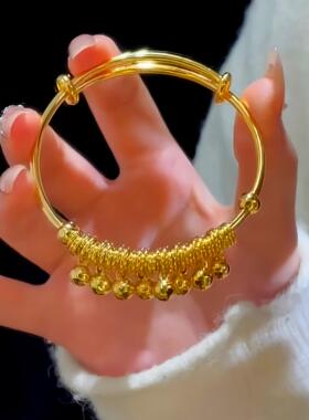 八宝铃铛流苏手镯女仿真黄金手饰