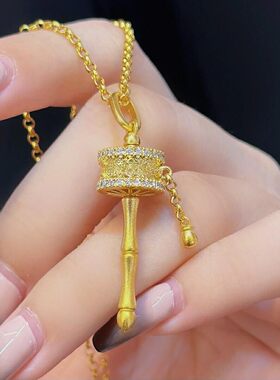 新款藏式可旋转拨浪鼓项炼锁骨炼