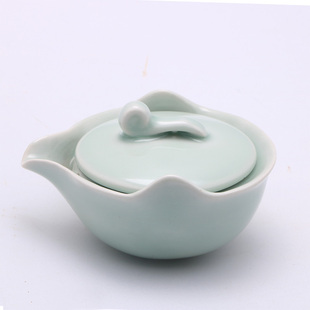 武夷山遇林窑 青瓷如意盖碗茶道配件YF1010