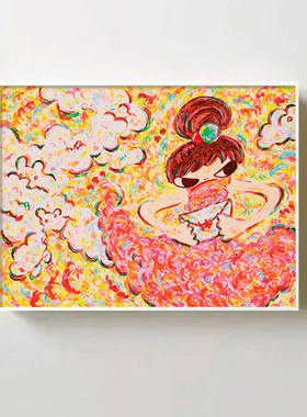 六角彩子缤纷女孩轻奢装饰画