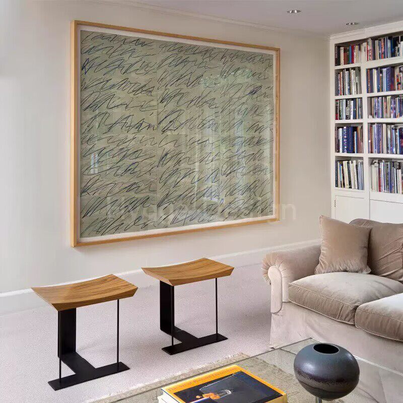 Cy Twombly线条涂鸦抽象艺术客厅挂画法式中古风餐厅背景墙装饰画