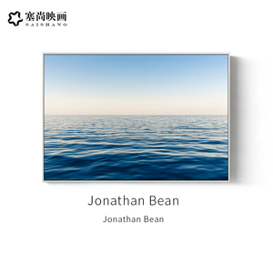 北欧客厅装饰画 画大海风景挂画 画蓝色调艺术摄影作品宁静的海杉