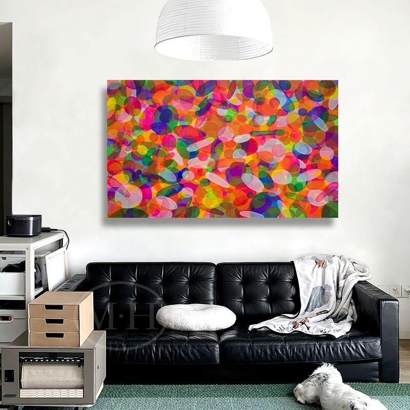 工作室招财风水挂画彩色抽象艺术