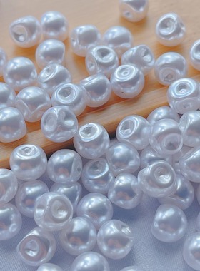 Jay'H 盘扣扣子旗袍唐装汉服复古白色扣头偏孔树脂圆形珠子小纽扣