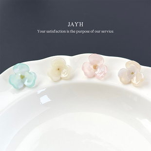 饰扣 Jay 彩色可爱三叶花朵树脂纽扣连衣裙旗袍针织衫 毛衣外套装