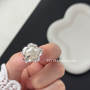 外套连衣裙毛衣装 小众轻奢花朵金属纽扣外套上衣西装 饰扣子 Jay