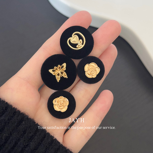 毛衣西装 植绒金属双拼纽扣小香花朵蝴蝶针织衫 大衣外套扣子 Jay