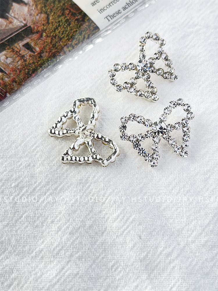 Jay'H镶钻蝴蝶结装饰纽扣