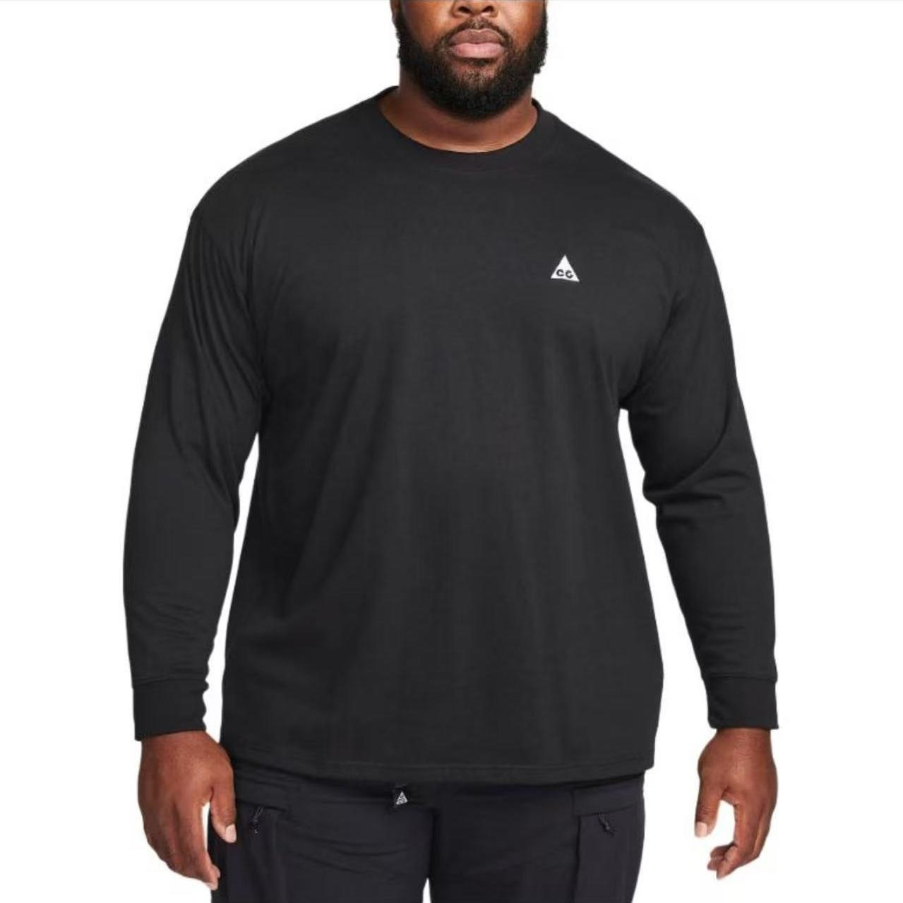 DavidのCG系列纯色字母刺绣罗纹圆领长袖T恤男女同款