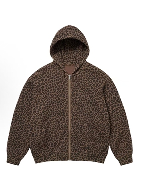 Davidの新款Hooded Zip Up Thermal 豹纹华夫格连帽 男女同款