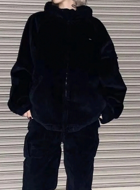 Davidの复古22SS美式灯芯绒拉链连帽夹克外棉服男女同款