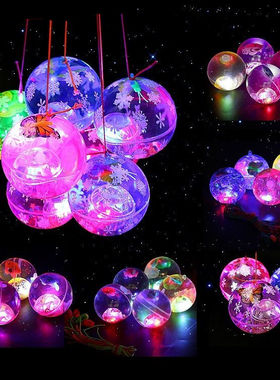 弹性球 弹力球 水晶球 弹力闪光球跳跳球发光玩具地摊热卖玩具