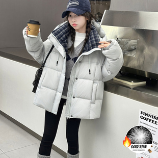 羽绒服女童中大童2025新款加厚童装时髦洋气白鸭绒小女孩冬季外套