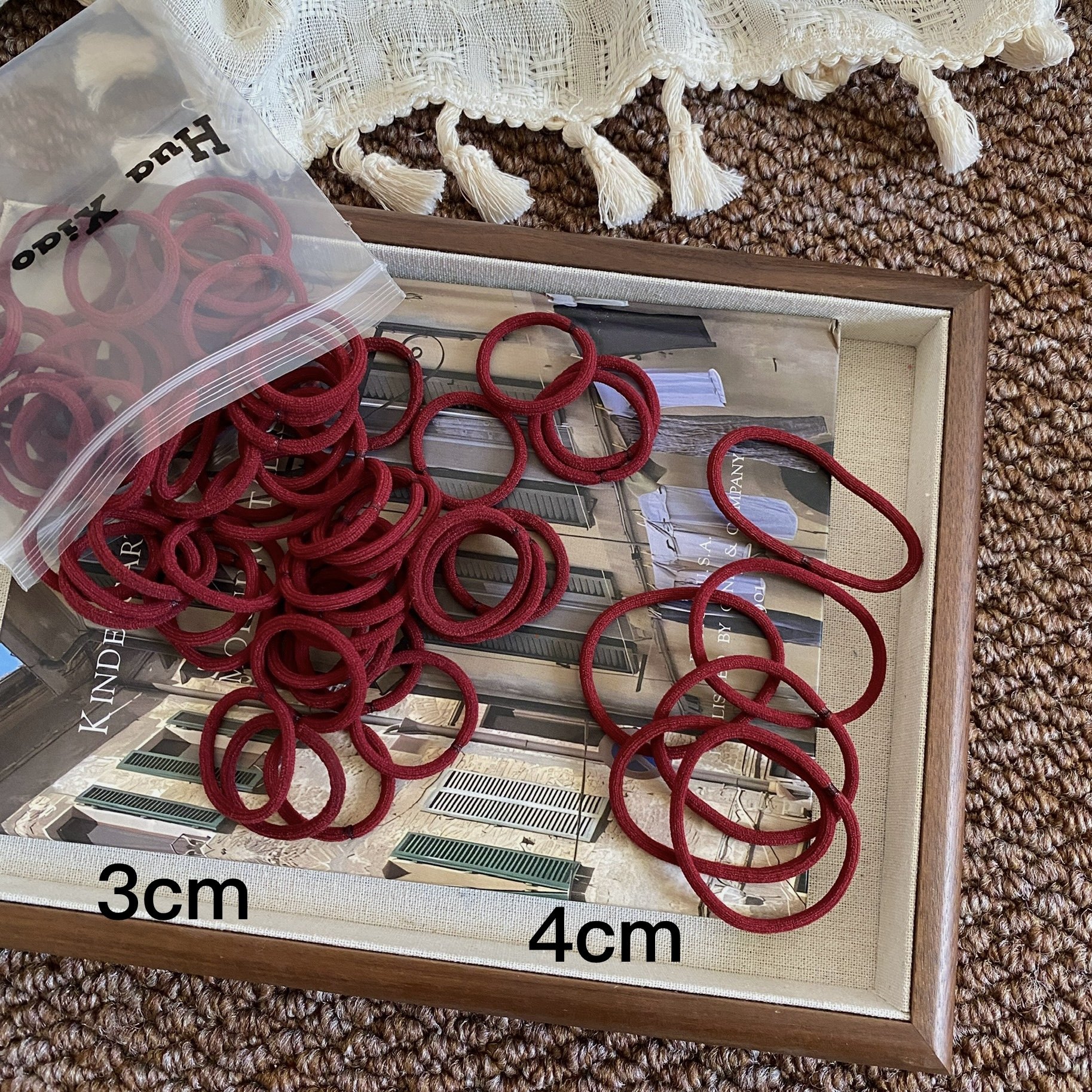 酒红色皮筋儿童发饰过年喜庆红色发绳不伤发女孩皮套高弹力头绳,童装/婴儿装/亲子装,发饰,淘宝优惠券,粉丝福利购,淘宝优惠卷