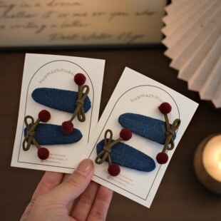 牛仔色bb夹宝宝头饰发量少边夹不伤发女童发卡安全防滑刘海夹