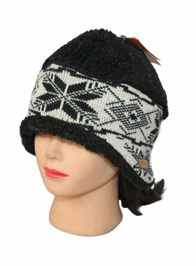 丹索DENISO 秋冬针织帽 防寒保暖加绒加厚 护耳毛线帽冬帽