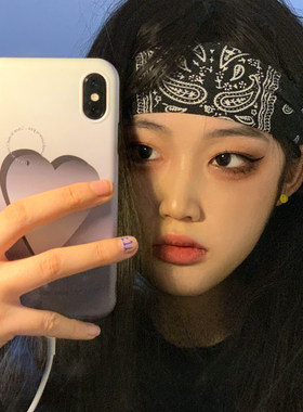 ins潮牌复古腰果花宽边发带男女