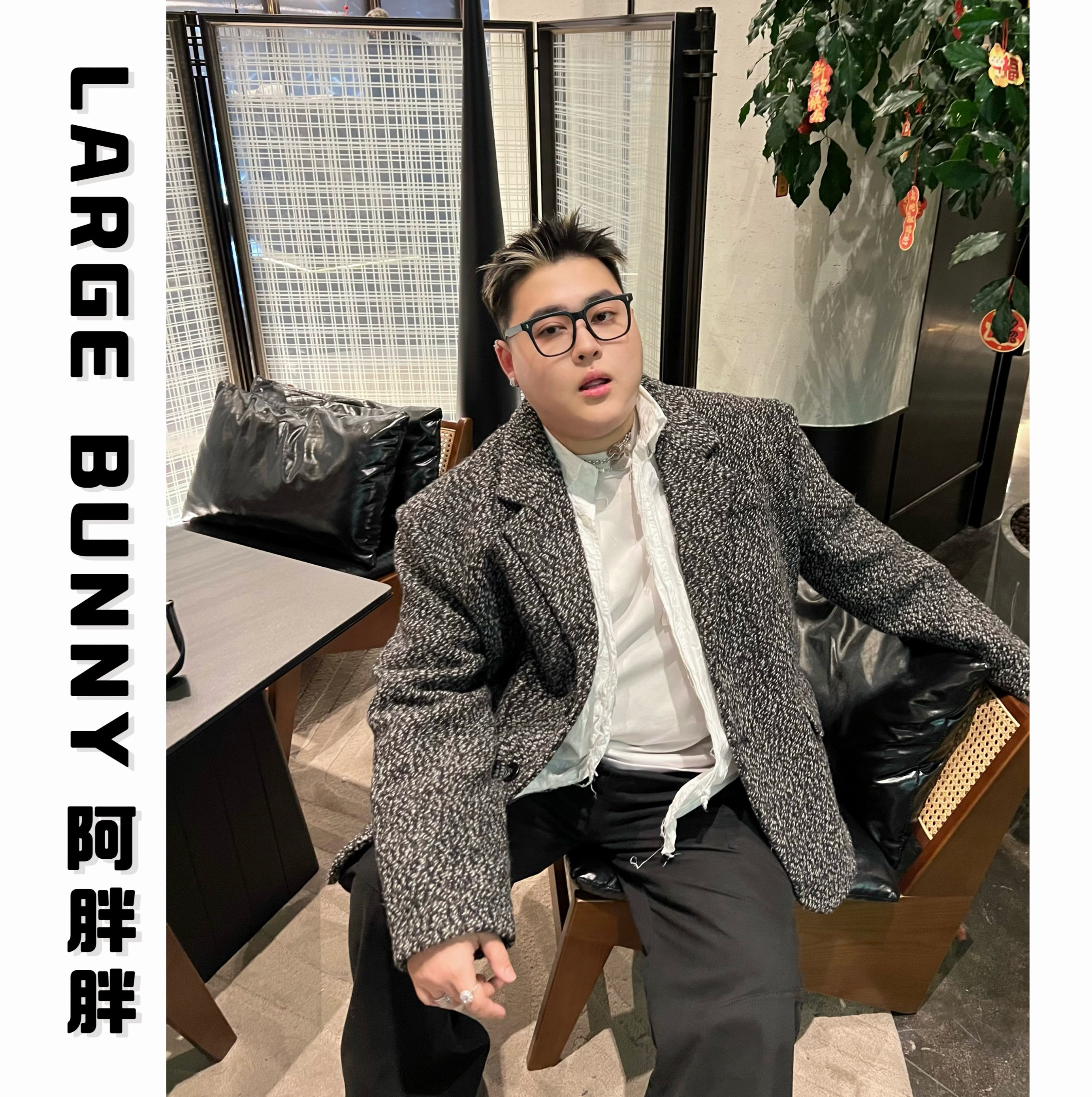 阿胖胖 大码高级感定制西装外套男款潮牌宽松休闲西服上衣同款