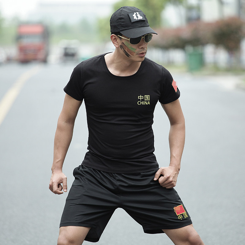 盾郎中国国旗图案短袖t恤男女特种体能训练服夏季圆领修身军体恤|ruв категории открытый/альпинизм/в поход/Поездки товаров, армия поклонников одежды/армия поклонников товаров, камуфляж/армия поклонников одежды/подготовки одежду, футболка - от Buy2taobao.com для оказания профессиональной услуги покупки агента Taobao