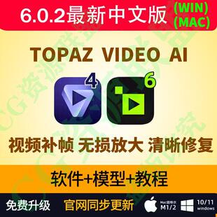 Topaz Video Ai 6.02老模糊视频清晰放大补帧修复智能提高分辨率