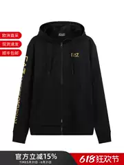 Armani Ea7 Men's Cotton Hooded Zip-Up Sweatshirt Jacket 8Npm13 Pj05Z