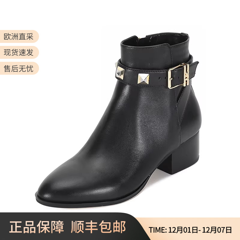 迈克科尔斯女鞋皮革MK靴子女鞋